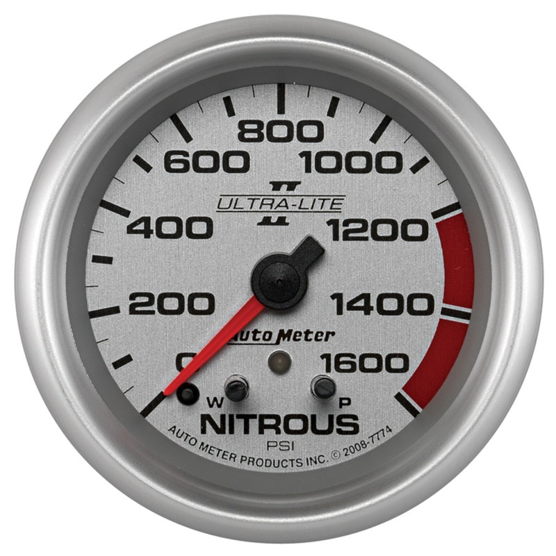 Autometer 2-5/8" Nitrous Pressure, W/ Peak & Warn, 0-1600 Psi, Stepper Motor 7774 Photo - Primary