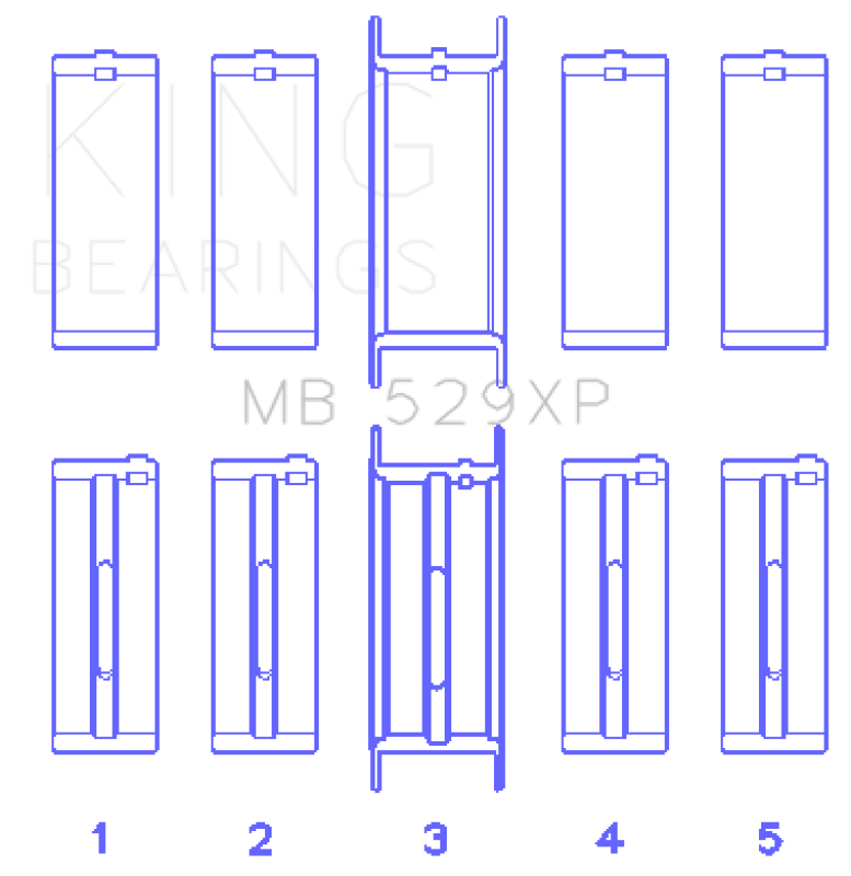 King Engine Bearings King Performance Ford 302 (Size STD) Main Race Bearing Set MB529XP MB529XP Photo - Primary