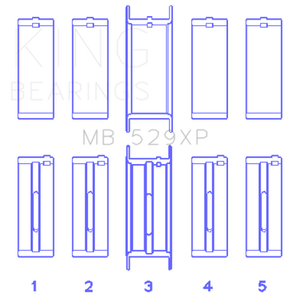 King Engine Bearings Ford Windsor 260CI/289CI 5.0L 529XP Main Bearing Set MB529XP010 MB529XP010 Photo - Primary