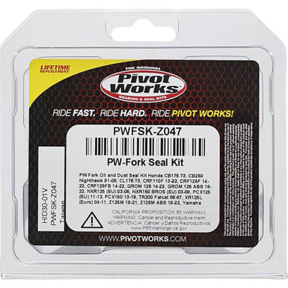 Pivot Works 13-23 Honda CRF110F PW Fork Oil & Dust Seal Kit PWFSK-Z047 PWFSK-Z047 Photo - Primary