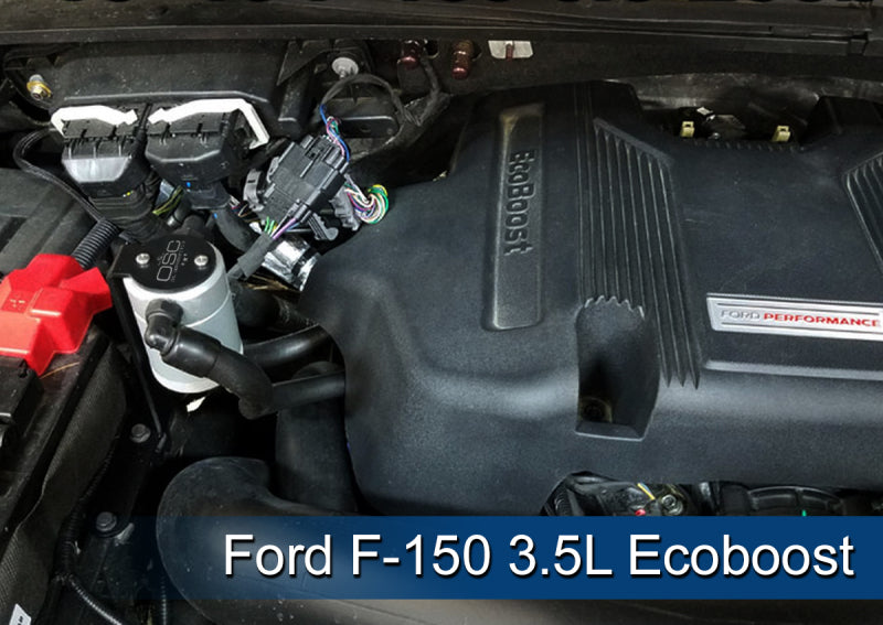 J&L 2011-2022 Ford F-150 2.7L/3.5L/5.0L Passenger Side Oil Separator 3.0 - Clear Anodized 3016P-C 3016P-C Photo - Mounted