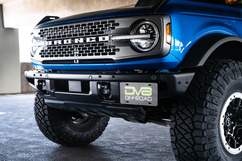 DV8 Offroad 21-22 Ford Bronco Factory Front Bumper License Relocation Bracket - Side LPBR-02 LPBR-02 Photo - lifestyle view