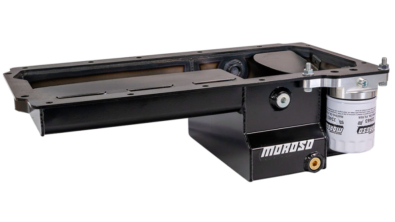 Moroso Dart LS Next Gen 3 Skirted Block Early F-Body Baffled Drain Back Steel Oil Pan - Black 20161 20161 User 1