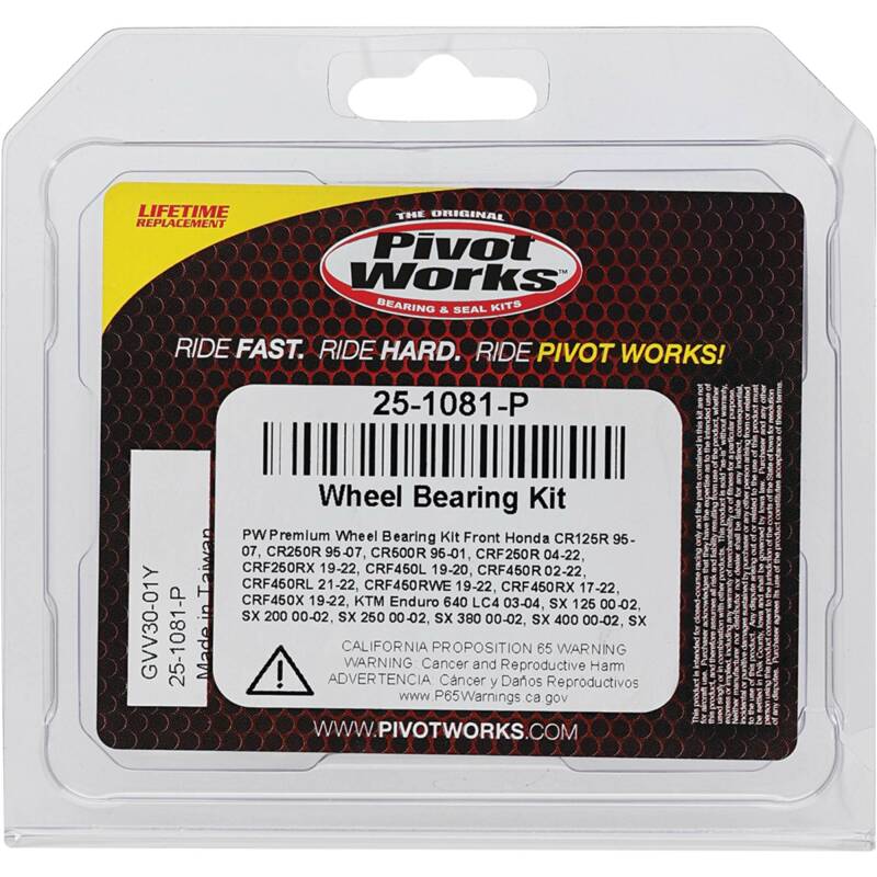 Pivot Works Honda, KTM Wheel Bearing Kit Premium Bearings 25-1081-P 25-1081-P Photo - Primary