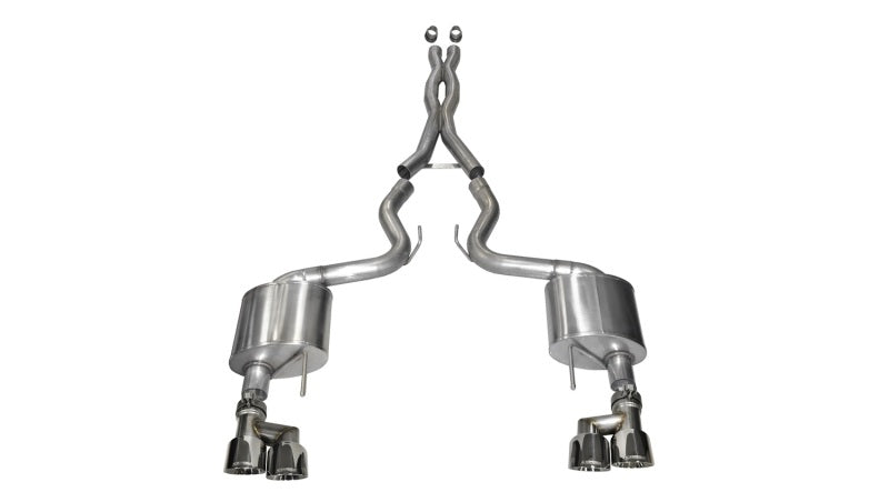 Corsa Performance 15-16 Ford Mustang GT 5.0 3in Cat Back Exhaust Polish Quad Tips 14335 Photo - Primary