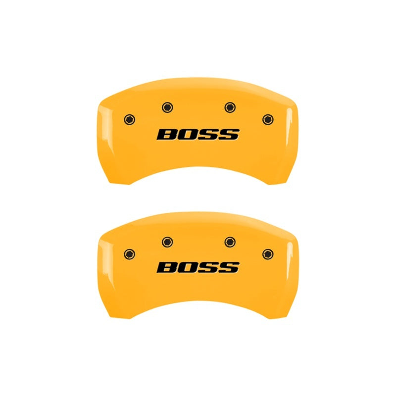 MGP Rear set 2 Caliper Covers Engraved Rear Boss Yellow finish black ch 10010RBSSYL 10010RBSSYL Photo - Primary