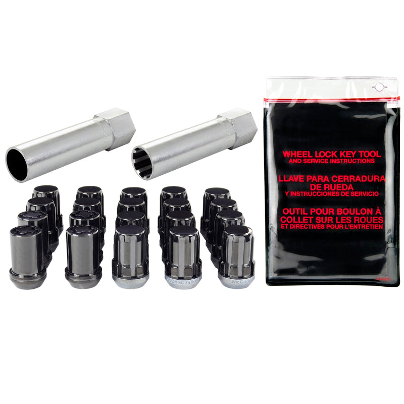 McGard SplineDrive Tuner 5 Lug Install Kit w/Locks & Tool (Cone) M12X1.25 / 13/16 Hex - Black 65554BK 65554BK Photo - Primary