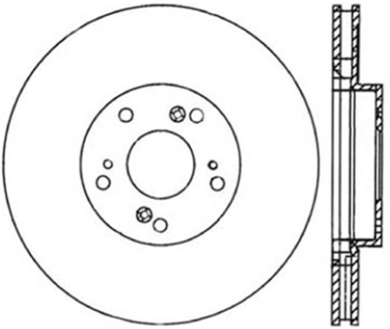 StopTech 02-15 Acura RSX / 02-15 Honda Civic Cryo Slotted & Drilled Left Front Rotor 127.40057CL 127.40057CL Photo - Primary