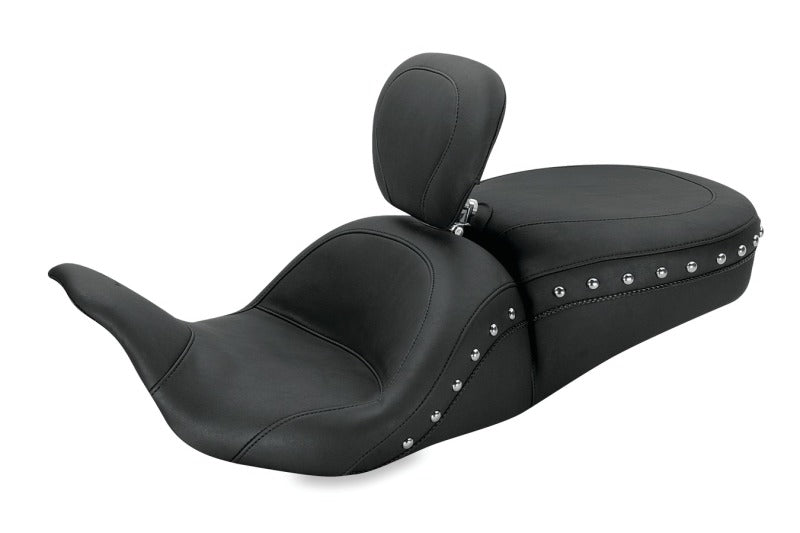 Mustang Motorcycle Mustang 08-21 Harley Electra Glide, Rd Glide, Rd King, Glide Lowdown 1PC Seat w/DBR Studs - Black 79704 79704 Photo - Primary