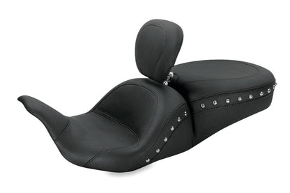 Mustang Motorcycle Mustang 08-21 Harley Electra Glide, Rd Glide, Rd King, Glide Lowdown 1PC Seat w/DBR Studs - Black 79704 79704 Photo - Primary