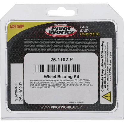 Pivot Works Kawasaki Wheel Bearing Kit Premium Bearings 25-1102-P 25-1102-P Photo - Primary