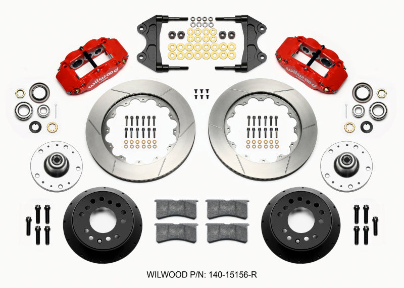 Wilwood Narrow Superlite 6R Front Hub Kit 14.00in Red WWE ProSpindle (5x4.75in 5x5.00in Hub) 140-15156-R 140-15156-R Photo - Primary