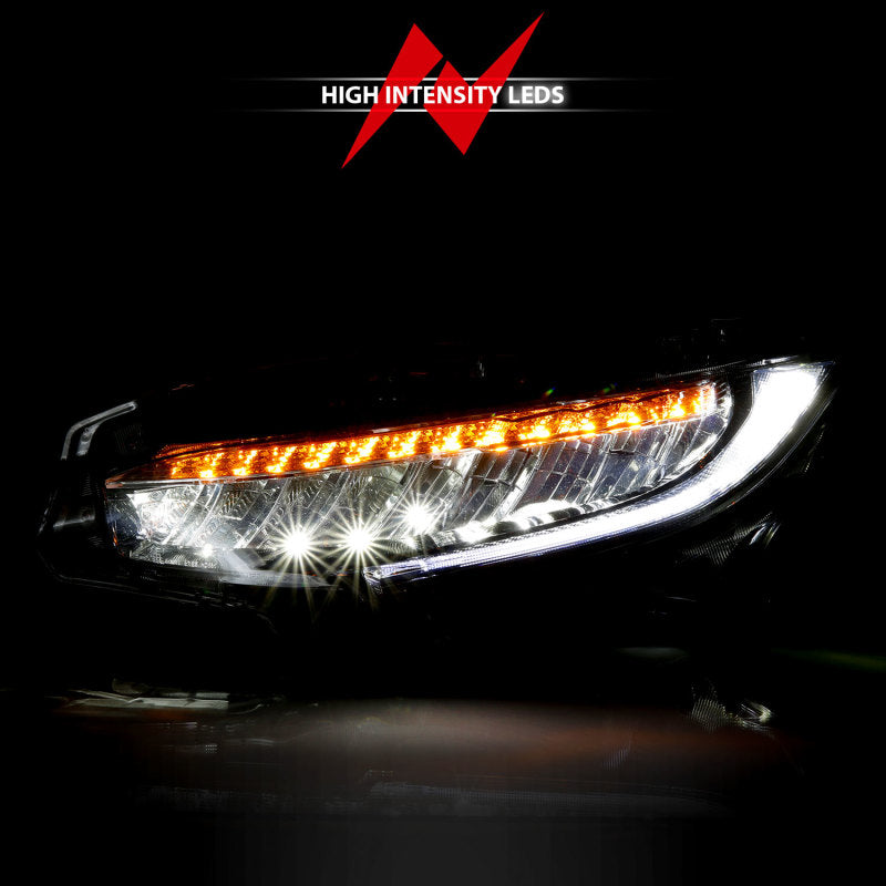 ANZO 16-17 Honda Civic Projector Headlights Plank Style Black w/Amber/Sequential Turn Signal 121527 121527 User 1
