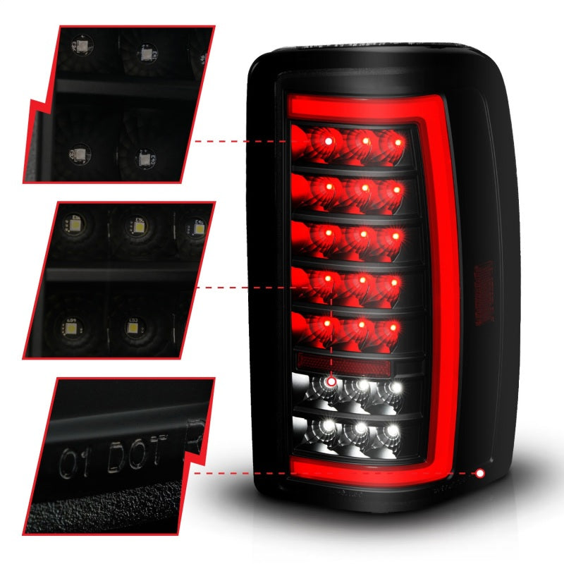 ANZO 00-06 Chevrolet Tahoe / GMC Yukon Full LED Taillights w/ Lightbar Black Housing/Smoke Lens 311449 311449 Photo - Unmounted