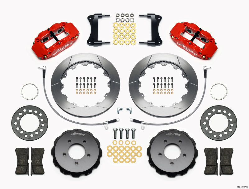 Wilwood Narrow Superlite 6R Front Hat Kit 12.88in Red 2005-Up Mazda Miata w/ Lines 140-12907-R 140-12907-R Photo - Primary