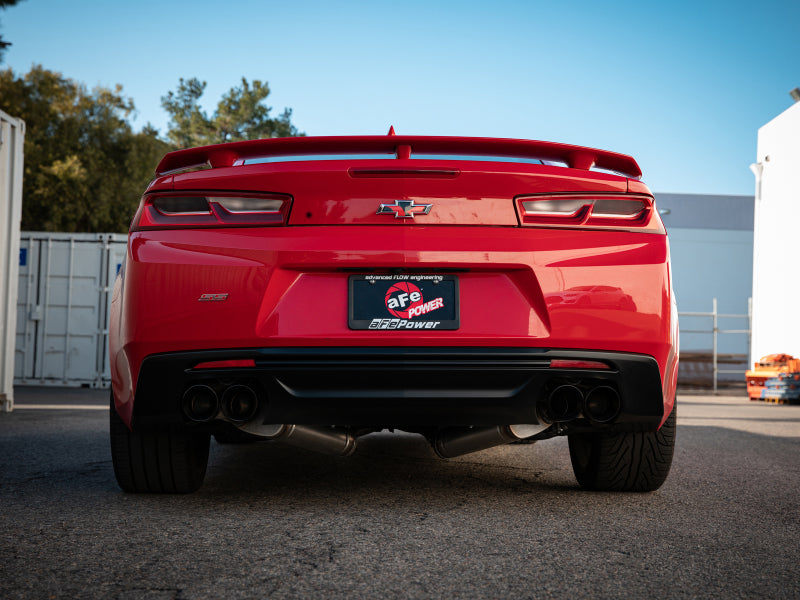 aFe POWER MACH Force-Xp 3in Axle-Back Exhaust 16-20 Chevrolet Camaro SS V8 6.2L w/Mufflers - Black 49-44119-B 49-44119-B Photo - Mounted