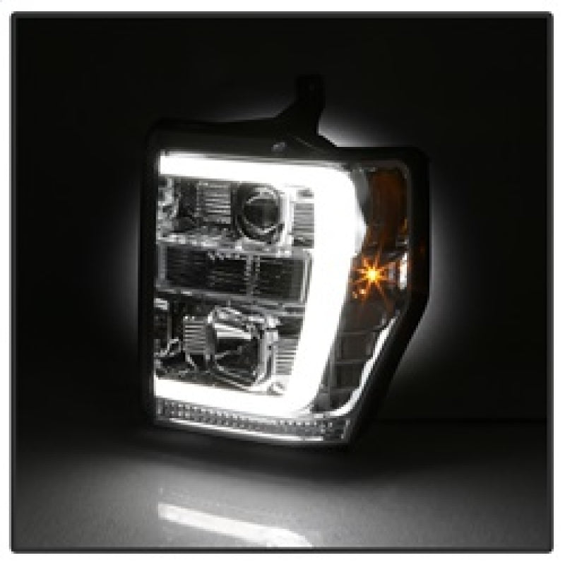 Spyder 08-10 Ford F-250 Super Duty V2 Light Bar DRL Projector Headlights - Chrm (PRO-YD-FS08V2-LB-C) 5084699 5084699 Photo - Unmounted
