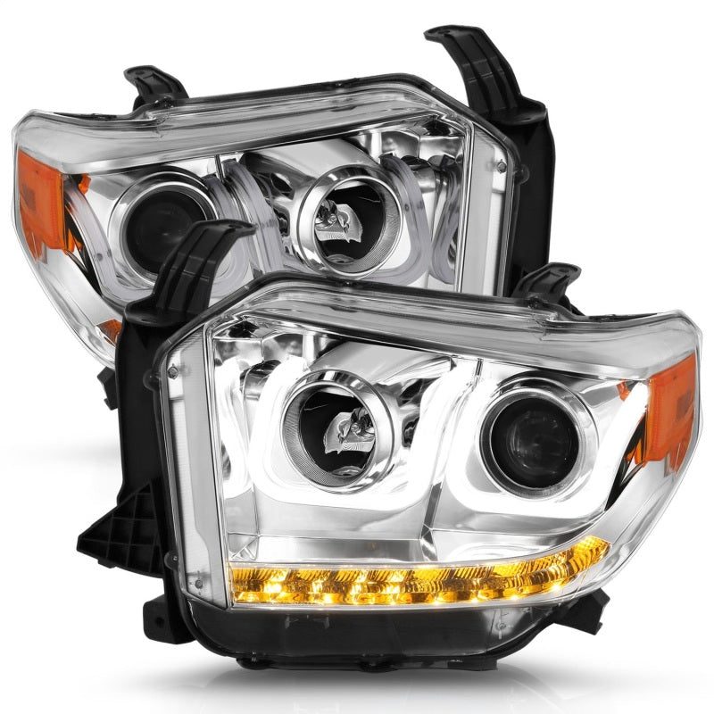 Anzo 2014-2015 Toyota Tundra Projector Headlights w/ U-Bar Chrome w/ DRL 111327 Photo - Unmounted