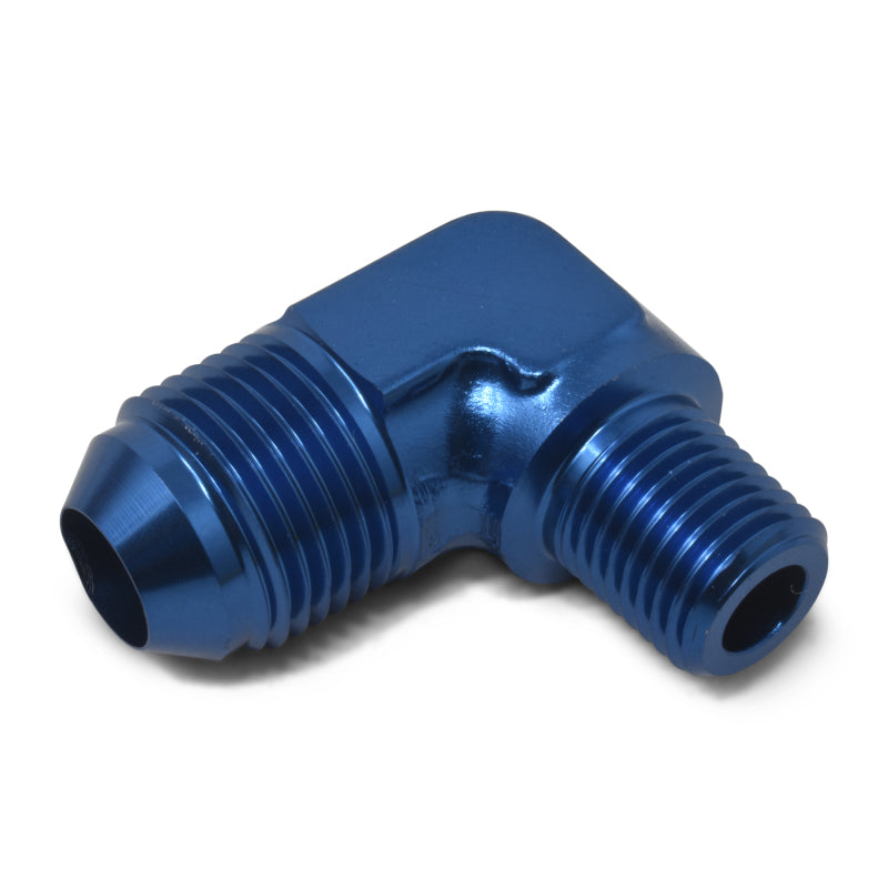 Russell -3 AN 90° Flare to Pipe Adapter (Blue Finish) 660790 Photo - out of package