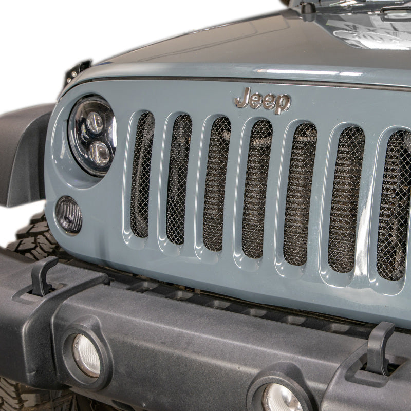 DV8 Offroad 2007-2018 Jeep JK Black Mesh Grille D-JP-190010-BK D-JP-190010-BK Photo - Mounted