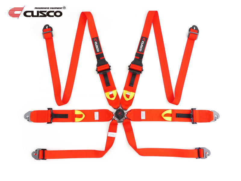 Cusco Universal 6 Point 3in Shoulder 3in Lap (HANS) w/Eyebolts (7/16-20UNF) FIA Racing Harness- Red 00B CRH N6HRD 00B CRH N6HRD User 1