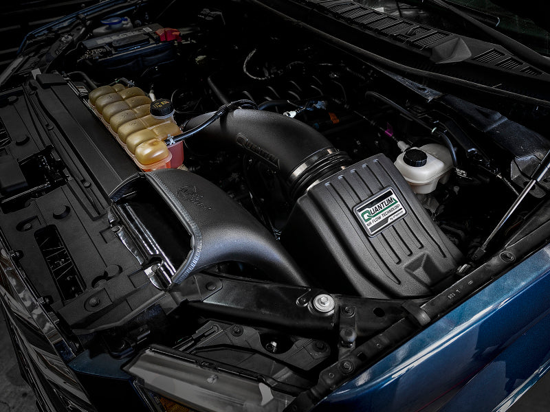 aFe Quantum Cold Air Intake System w/ Pro Dry S Media 15-19 Ford F-150 V8-5.0L 53-10010D 53-10010D Photo - Mounted