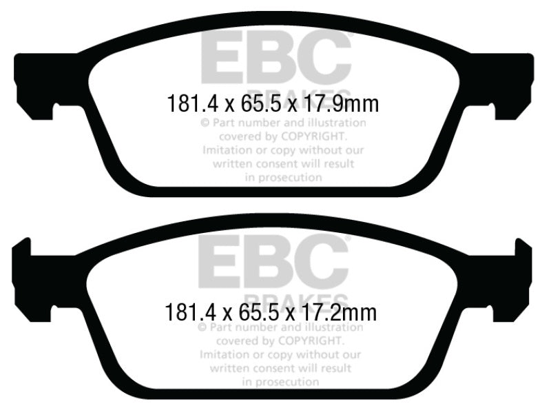 EBC 13+ Ford Escape 1.6 Turbo 4WD Ultimax2 Front Brake Pads UD1645 UD1645 Photo - Primary