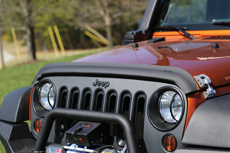 Rugged Ridge Hood Bug Deflector, Matte Black; 07-18 Jeep Wrangler JK/JKU 11348.02 Photo - Primary