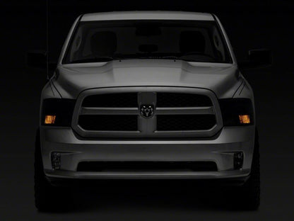 Raxiom 09-18 Dodge RAM 1500 Axial OEM Rep Headlights w/ Dual Bulb- Chrome Housing (Smoked Lens ) R118021 R118021 Photo - Close Up