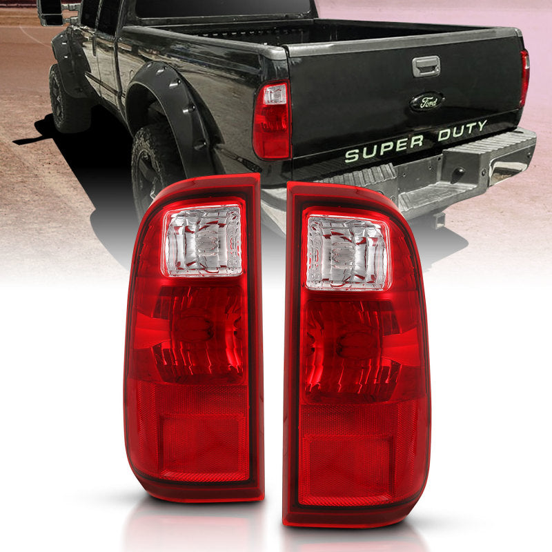 ANZO 2008-2016 Ford F-250 Taillight Red/Clear Lens (OE Replacement) 311305 311305 Photo - Primary