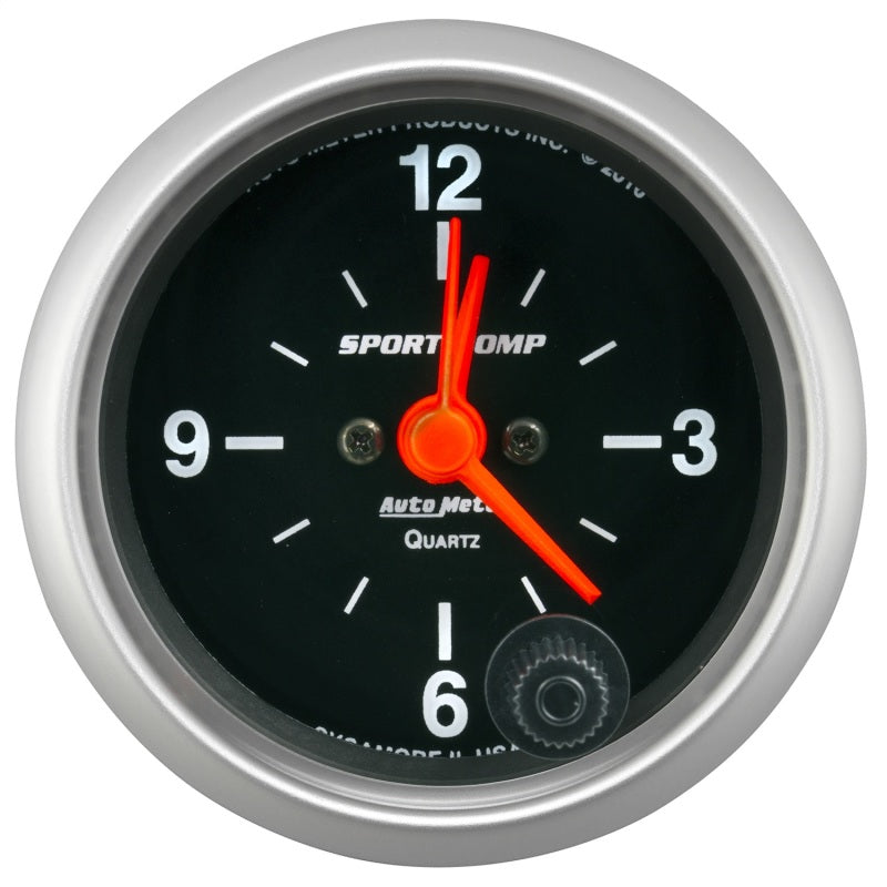 Autometer Gauge, Clock, 2 1/16", 12Hr, Analog, Sport-Comp 3385 Photo - Primary