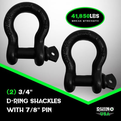 Rhino USA 30Ft Tow Strap/Shackles Combo RNO-SHACKSTRAP30 RNO-SHACKSTRAP30 User 4