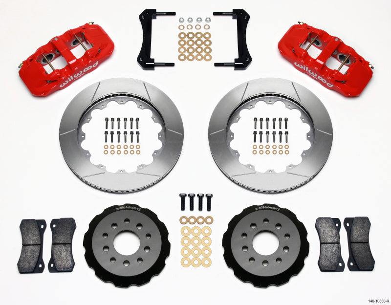 Wilwood W6A Front Hat Kit,14.00, Red 2005 & Up Mustang 140-10830-R Photo - Primary