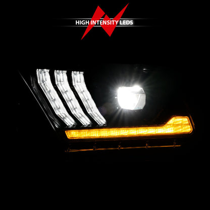 ANZO 13-14 Ford Mustang (w/ Factory HID/Xenon HL only) Projector Headlights w/Light Bar Black 121572 121572 User 4