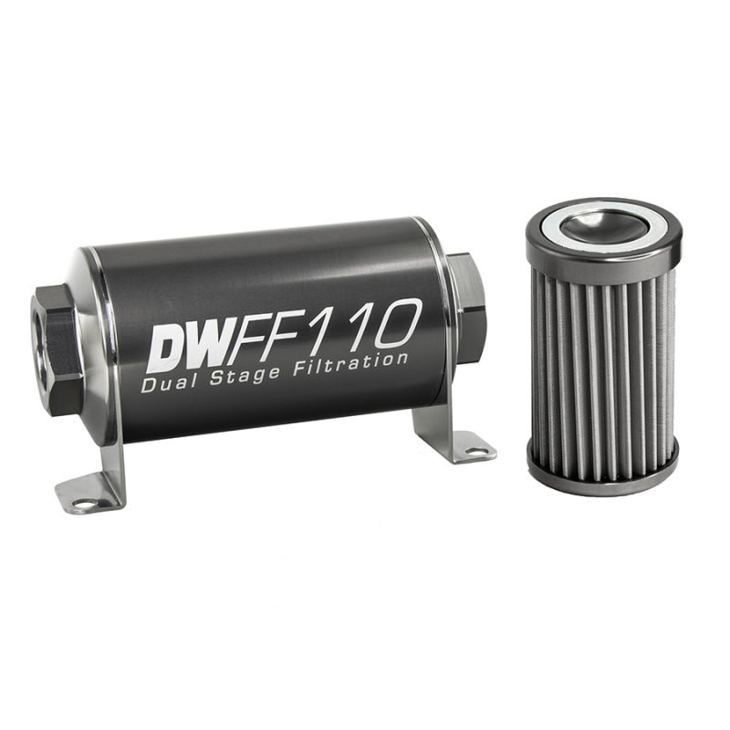 DeatschWerks '-10AN Female, 40 micron, 110mm In-line fuel filter kit 8-03-110-040K Photo - Primary