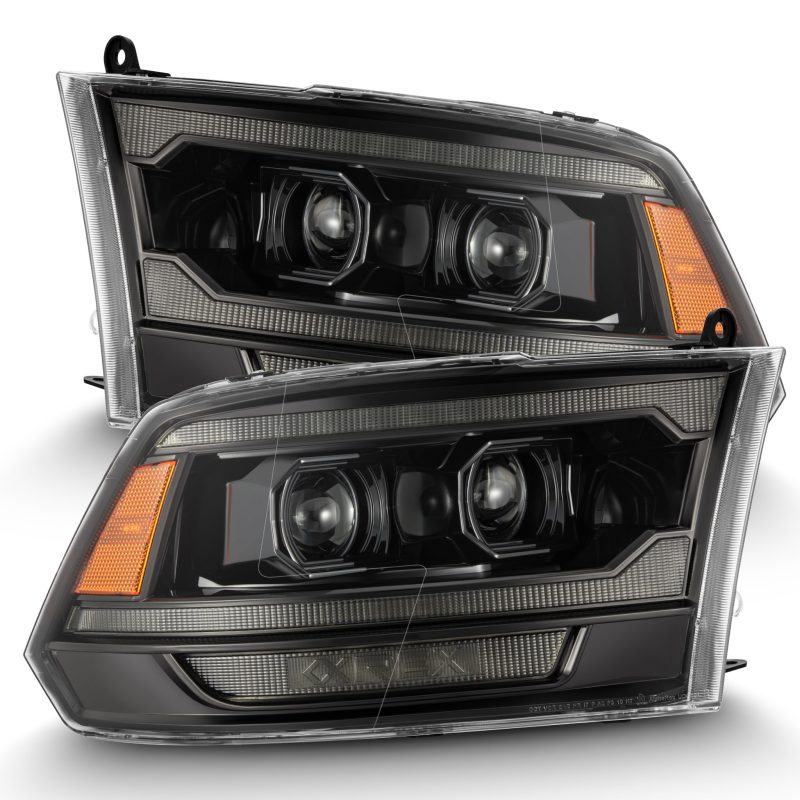 AlphaRex 09-18 Ram 2500 LUXX LED Proj Headlight Plank Style Alpha Blk w/Activ Light/Seq Signal/DRL 880560 880560 Photo - Primary