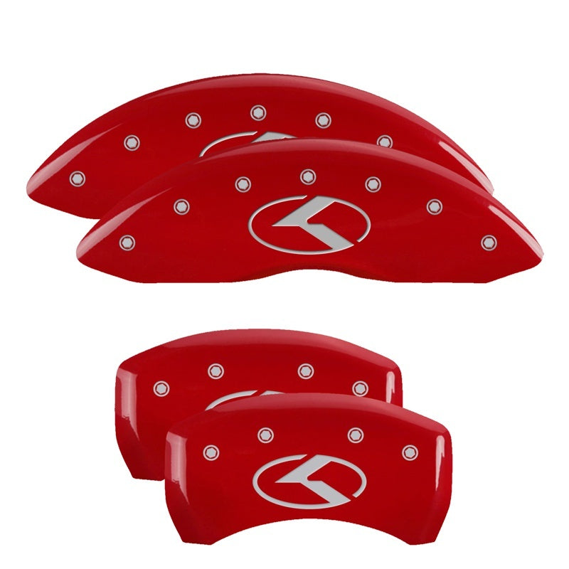 MGP 4 Caliper Covers Engraved Front & Rear Circle K/Kia Red Finish Silver Char 2018 Kia Stinger 21191SCRKRD 21191SCRKRD Photo - Primary
