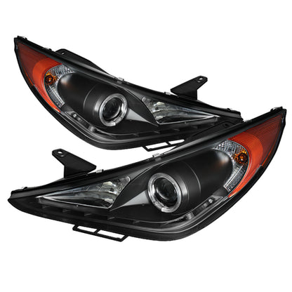Spyder Hyundai Sonata 11-13 Projector ( Not Fit Hybrid )- LED Halo DRL Blk PRO-YD-HYSON11-DRL-BK 5042477 5042477 Photo - Primary
