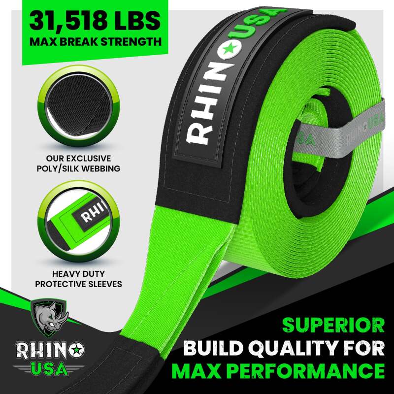 Rhino USA Recovery Tow Strap 3Inx20Ft (Green) RG-TS3X20-GRN RG-TS3X20-GRN User 1
