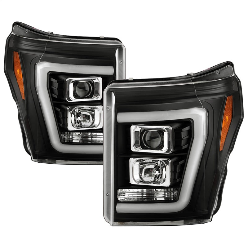 Spyder Ford F250/350/450 11-16 V2 High-Power LED Headlights-White Light Bar-Black PRO-YD-FS11V2PL-BK 5087898 5087898 Photo - Primary