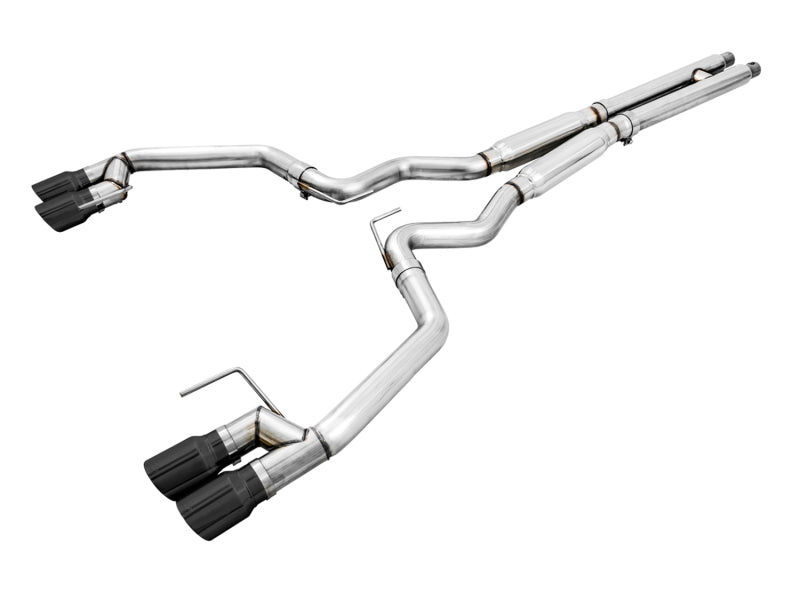 AWE Tuning 2018+ Ford Mustang GT (S550) Cat-back Exhaust - Track Edition (Quad Diamond Black Tips) 3020-43072 3020-43072 Photo - Primary