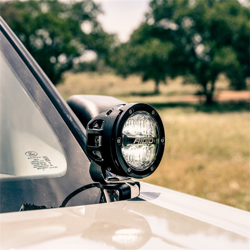 Rigid Industries 2021 Ford Bronco A-Pillar Light Mount Kit (Includes 4 inch 360-Series Drive) 46711 46711 Photo - Mounted