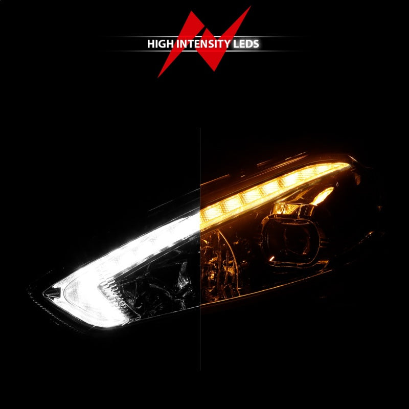 ANZO 15-18 Ford Focus Projector Headlights - w/ Light Bar Switchback Black Housing 121564 121564 Photo - Unmounted