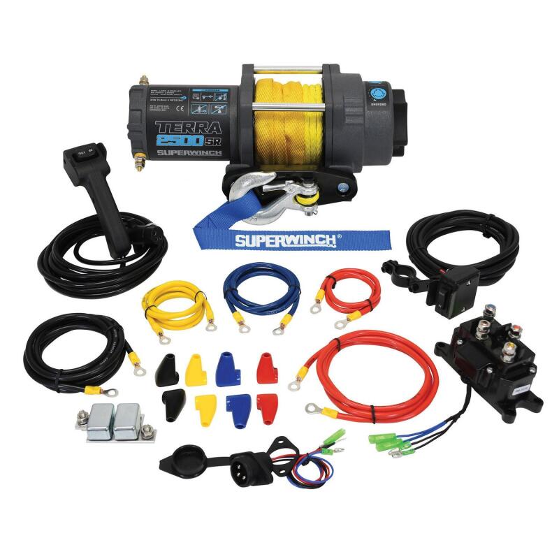 Superwinch 2500 LBS 12V DC 3/16in x 40ft Synthetic Rope Terra 2500SR Winch - Gray Wrinkle 1125270 1125270 Photo - Close Up