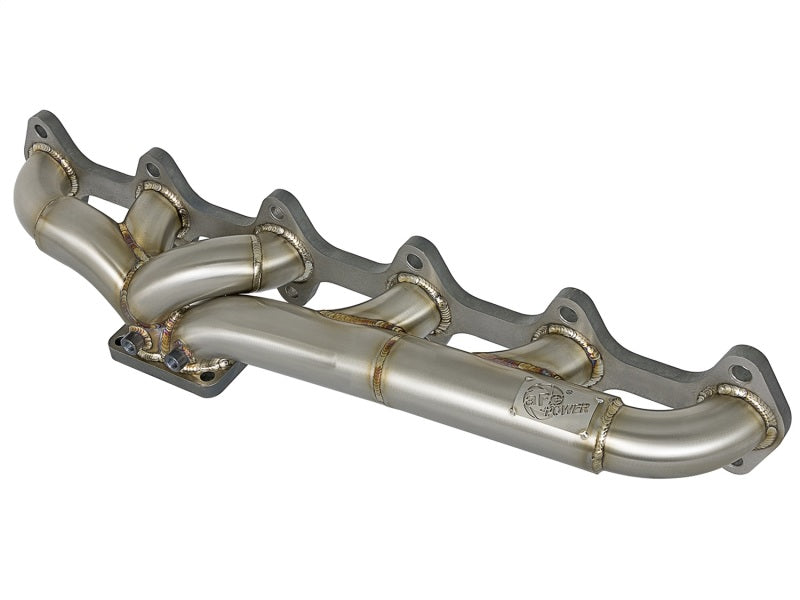 aFe Twisted Steel Header Turbo Manifold, 304 Stainless steel w/ T4 flange 48-32018 Photo - Primary