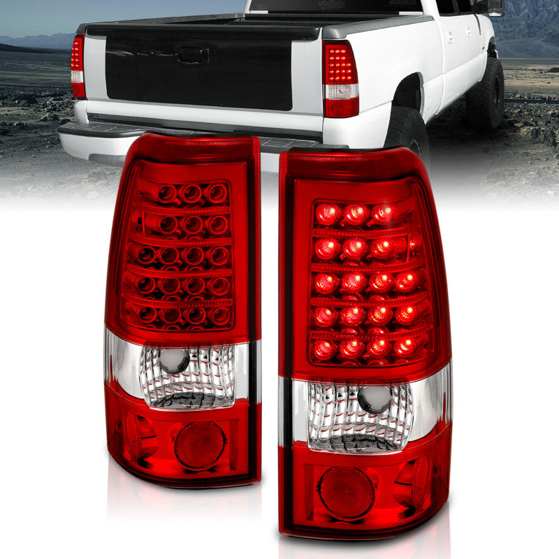 Anzo 1999-2007 Chevrolet Silverado 1500 LED Taillights Red/Clear 311010 Photo - lifestyle view