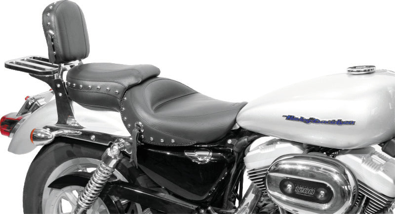 Mustang Motorcycle Mustang 04-21 Harley Sportster Wide Touring 1PC Seat w/Studs- Black 76142 76142 User 1