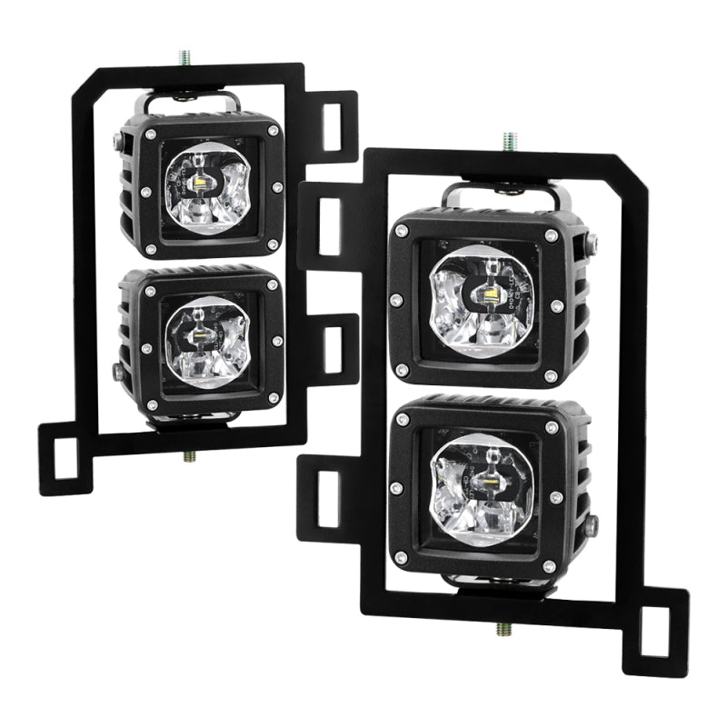 Spyder Dodge Ram 2013-2018 1500 Only Full LED Fog Lights W/Bracket and Universial Switch- Clear 9045424 9045424 Photo - Primary