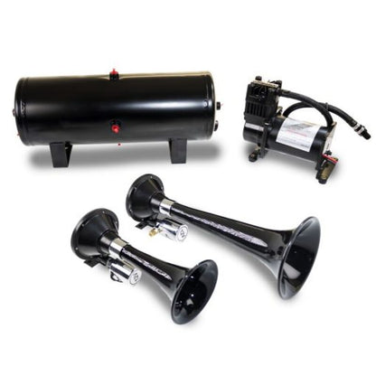 Kleinn Air Horns Kleinn Dual Black Horn Kit w/ 150 PSI Air Compressor / 1.5 gal Air Tank HK5 HK5 Photo - Primary