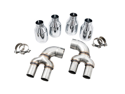 AWE Tuning 2019+ BMW M340i (G20) Non-Resonated Touring Edition Exhaust - Quad Chrome Silver Tips 3015-42148 3015-42148 Photo - out of package